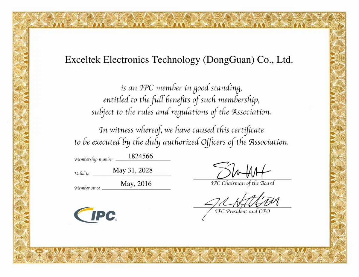 IPC 620 membership certificate